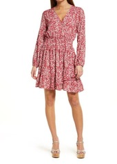 Area Stars Delilah Floral Long Sleeve Fit & Flare Dress in Pink at Nordstrom
