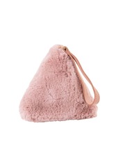 Area Stars Faux Fur Bag with Wrist Strap in Triangle Shape