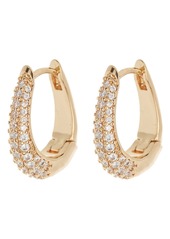 Area Stars Pavé Crystal Oval Huggie Hoop Earrings in Gold at Nordstrom Rack