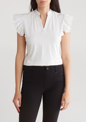 Area Stars Riley Ruffle Sleeve Top in White at Nordstrom Rack