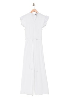 Area Stars Riley Ruffle Sleeve Wide Leg Jumpsuit in White at Nordstrom Rack