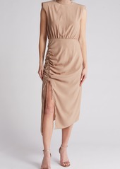Area Stars Side Ruched Midi Dress in Beige at Nordstrom Rack