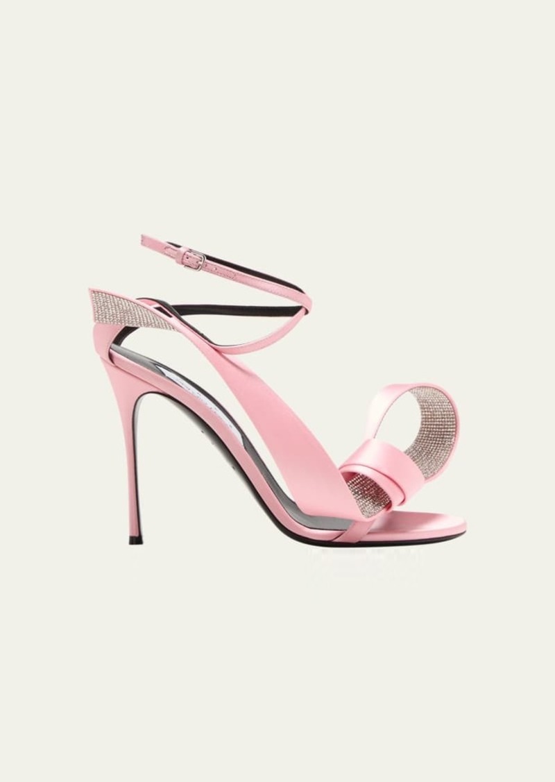 AREA x Sergio Rossi Sculpted Bow Slingback Cocktail Sandals