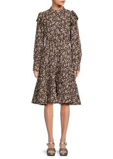 Area Ashley Floral Fit & Flare Dress
