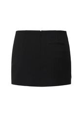 Area Butterfly Embellished Wool Mini Skirt