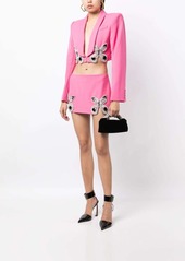 Area butterfly-embroidered cropped blazer