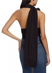 Area Corsage Wool Crop Halter Top