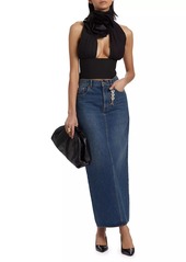 Area Corsage Wool Crop Halter Top