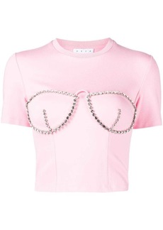 Area crystal-embellished bustier-cup T-shirt