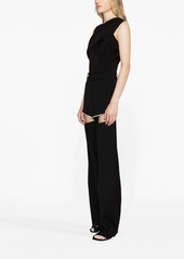 Area crystal-embellished cut-out trousers