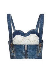 Area Embellished Claw Cup Denim Bustier