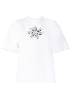 Area embellished cut-out T-shirt