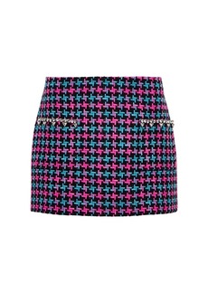Area Houndsooth wool-blend miniskirt