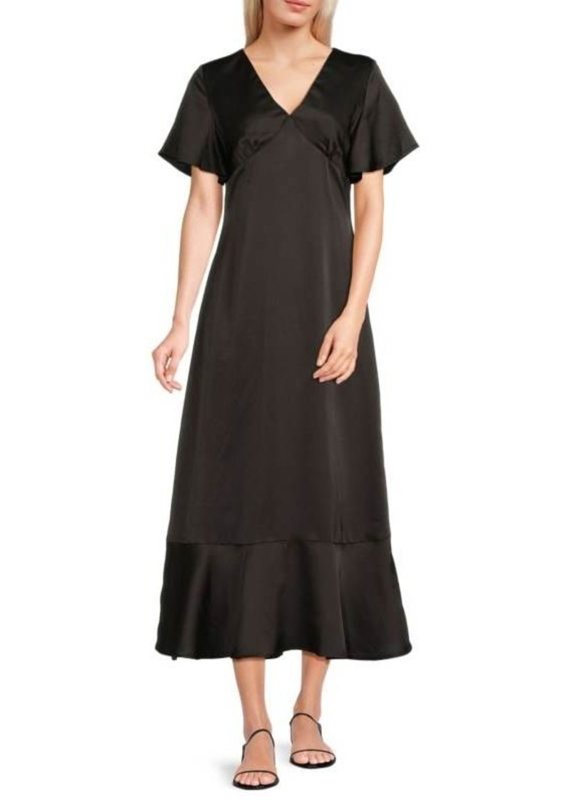 Area Karine Flutter Sleeve A-Line Maxi Dress