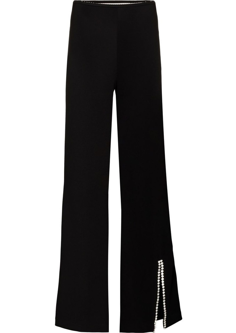 Area nameplate flared leg trousers