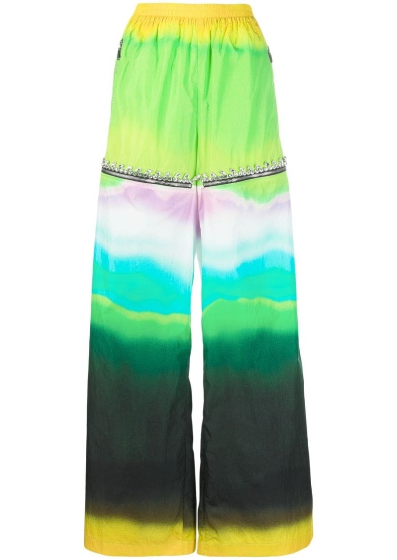 Area ombré crystal-embellished trousers
