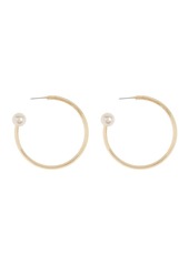 Area Pearl and Gold Huggie Earrings