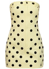 Area Polka Dot Cotton Strapless Mini Dress