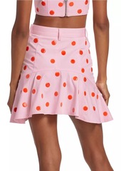 Area Polka Dot Ruffle Miniskirt