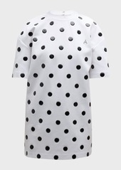 Area Polka-Dot Short-Sleeve Mini T-Shirt Dress