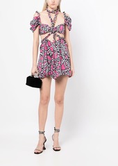 Area rope-print cut-out minidress