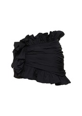 Area Ruffled Nylon Mini Skirt