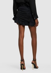 Area Ruffled Nylon Mini Skirt