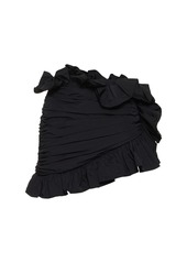 Area Ruffled Nylon Mini Skirt