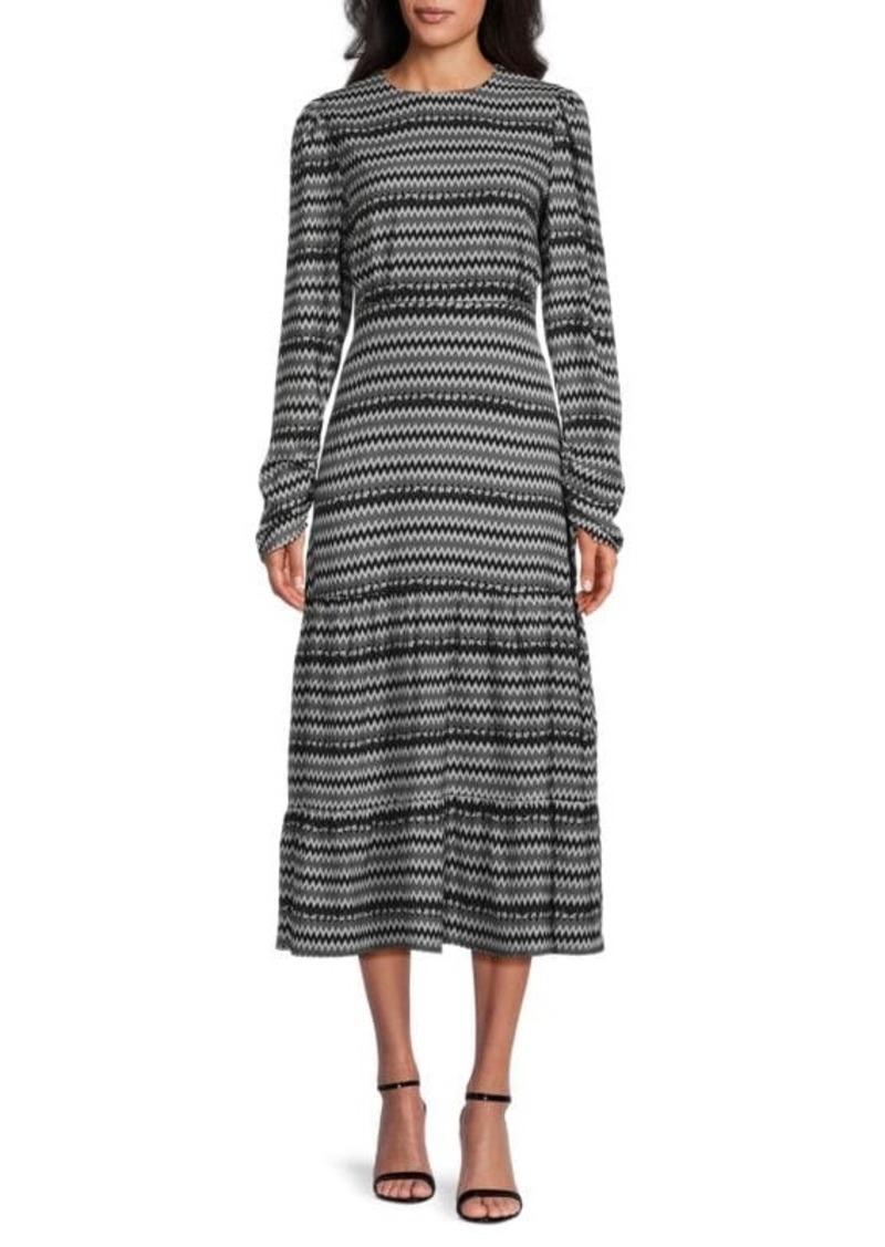 Area Zee Chevron Print Midi Dress