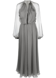 Armani long-sleeve silk maxi dress