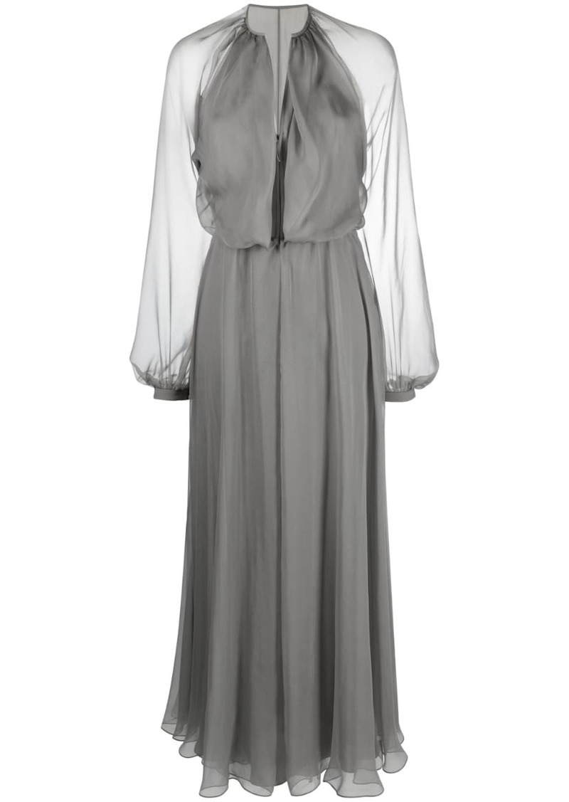 Armani long-sleeve silk maxi dress