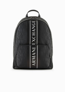A | X ARMANI EXCHANGE Men's All Over Logo Backpack Black/Black-Black/Black