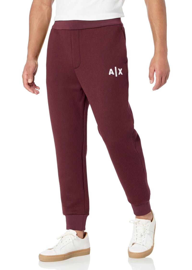 A | X ARMANI EXCHANGE Men's Jacquard Fleece Classic Drawstring Jogger Sweatpants with Logo  M