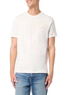 A | X ARMANI EXCHANGE Men's Regular Fit Cotton Embroidered Small Armani Eagle Tee Off White