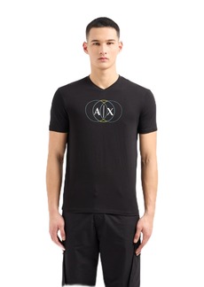 A | X ARMANI EXCHANGE Men's Regular Fit Cotton V Neck Center Logo Tee