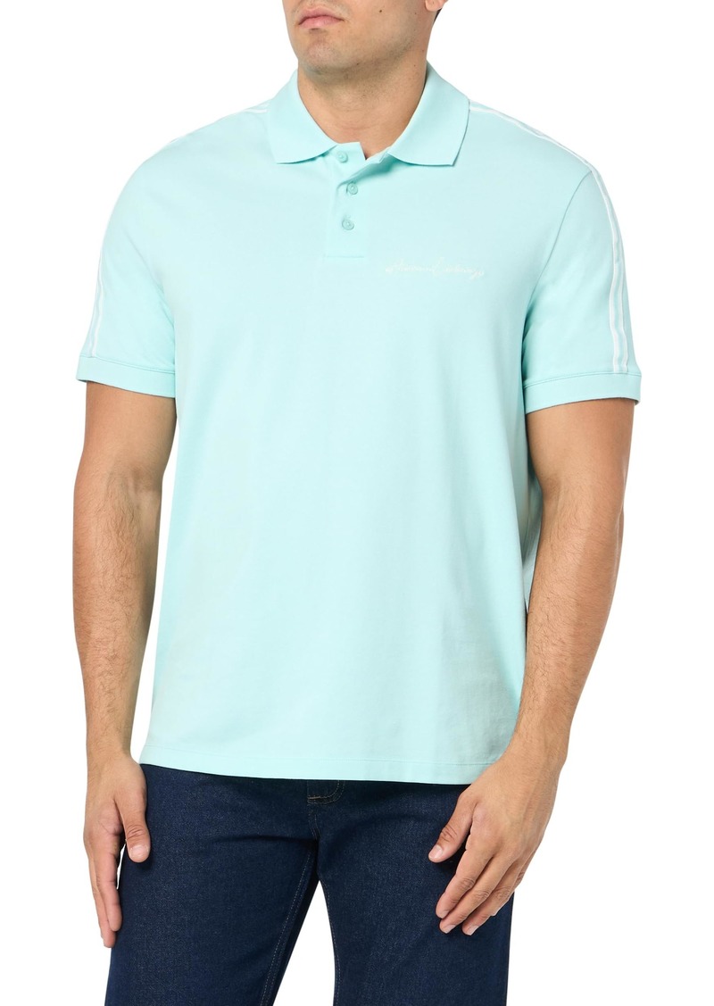 A | X ARMANI EXCHANGE Men's Regular Fit Stretch Cotton Signature Logo Polo