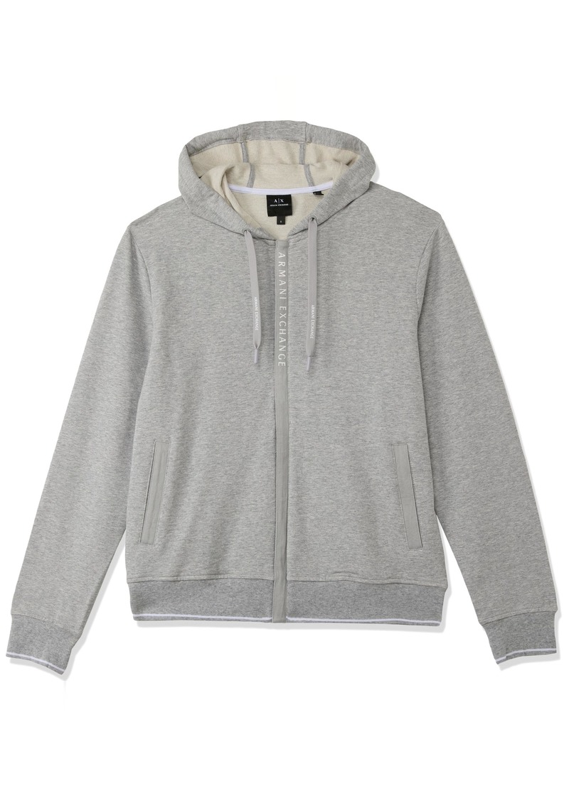 A|X ARMANI EXCHANGE mens A|x Armani Exchange Men's Logo Zipper Full Zip Hooded Sweatshirt   US