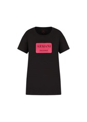 A | X ARMANI EXCHANGE Women's Boyfriend Fit Flock Patch Logo T-Shirt