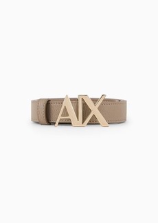 A | X ARMANI EXCHANGE Women's Classic Gold Ax Buckle Logo Belt
