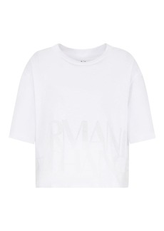 A | X ARMANI EXCHANGE Women's Cropped Burnout Logo T-Shirt