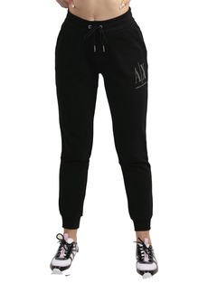 A｜X ARMANI EXCHANGE Women's Drawstring Logo Studs Terry Jogger Pant