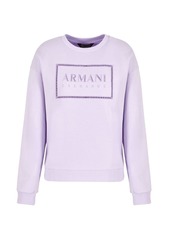 A | X ARMANI EXCHANGE Women's Embroidered Logo Crewneck Pullover Sweatshirt