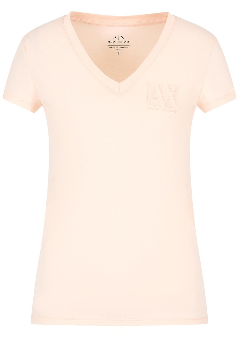 A | X ARMANI EXCHANGE Women's Essential V-Neck Cotton Jersey Logo T-Shirt