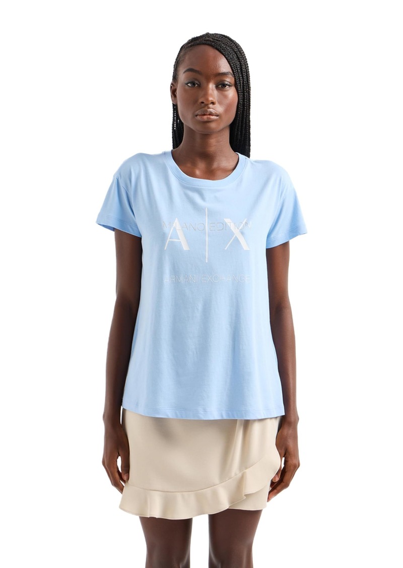 A | X ARMANI EXCHANGE Women's Milano Edition Cotton Crewneck T-Shirt