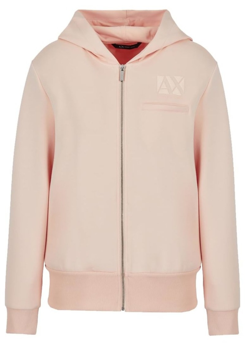 A | X ARMANI EXCHANGE Women's Nylon Viscose Stretch Scuba Zip Up Sweatshirt