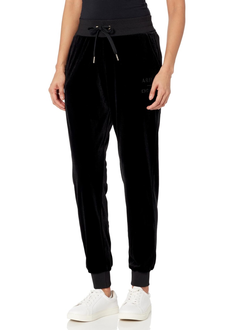 A | X ARMANI EXCHANGE Women's Stretch Velvet Sweatpant Jogger  S