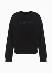 A | X ARMANI EXCHANGE Women's Tonal Logo Stretch Scuba Crewneck Pullover Sweatshirt
