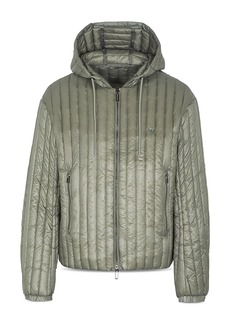 Emporio Armani Rib Quilted Hooded Down Jacket