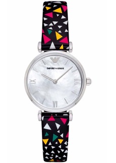 Armani Women's Gianni T-Bar Silver Dial Watch
