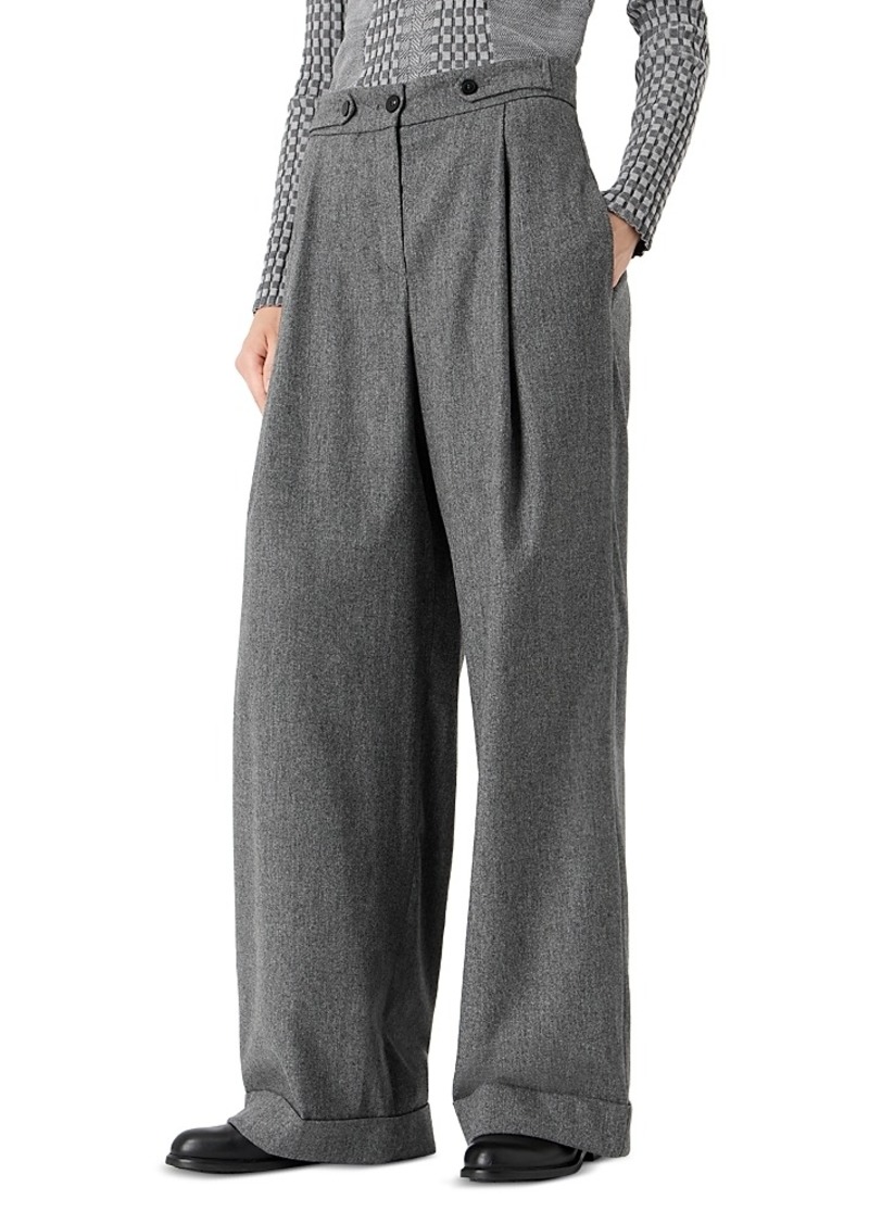 Emporio Armani Wool & Cashmere Blend Tab Waist Trousers